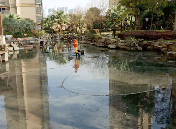 济源景观池淤泥清理
